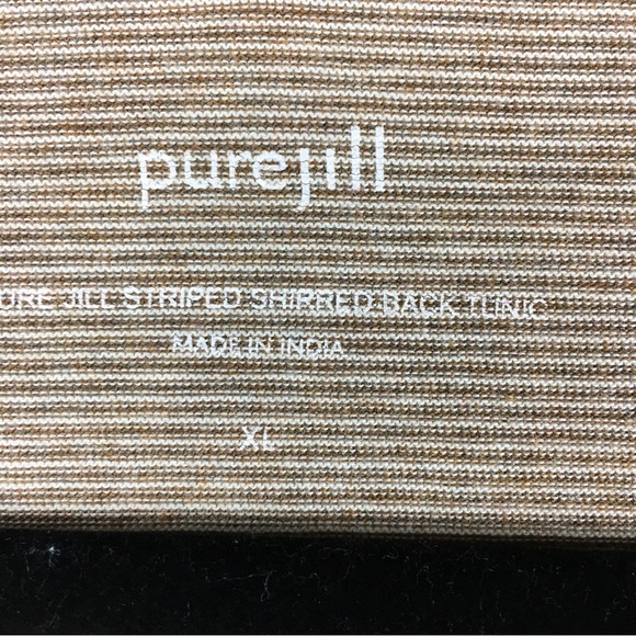 PureJill Striped Shirred Back Long Sleeve Tunic Top Size XL - Picture 2 of 9